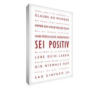 Feel Good Art Sois positive - Lienzo decorativo (40 x 30 cm), diseño de seis, color rojo y blanco