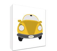 Feel Good Art Sportscara6Blk-06R-It - Token Decorativo de acrílico, Pulido de Diamante, diseño ilustrativo, Amarillo/Blanco, 10,5 x 14,8 x 2 cm