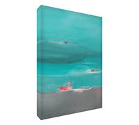 Feel Good Art VJ-PEACEFUL1216-AQUA15IT - Cuadro de galería sobre lienzo, pintura abstracta original, artista Val Johnson, multicolor, 40 x 30 x 4 cm