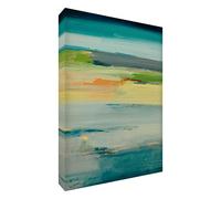 Feel Good Art VJ-TRANQUILITY3145-15TEALIT Azur - Cuadro de galería sobre Lienzo, Pintura Abstracta Original, Artista Val Johnson, Multicolor, 115 x 78 x 4 cm