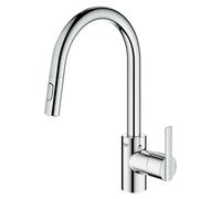 GROHE Grifo de cocina Feel Quickfix 31486001 - caño alto extraíble, forma en C, bajo consumo, cromo