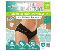 Feel Natural - Bragas de baño menstrual - Bañador para mujer y adolescente - Lavable - Anti fugas - Confort higiénico - Protección absorbente - Flujo ligero - Negro - Talla XXL