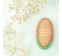 Feel Natural - Cepillo de pelo de bolsillo de bambú natural - desenredante y masaje de piel - Portátil de forma ovalada - Idea de regalo para mujer