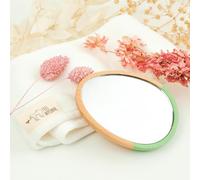 Feel Natural - Espejo de Bolsillo Compacto con Efecto de Aumento - Accesorios de Maquillaje - Idea de Regalo para Mujer - Marco y Espalda de bambú Natural y Elegante