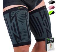 Feel Recovery 2 Musleras Deportivas de Compresión Hombre/Mujer - Musleras Elásticas para Calambres y Contracturas Musculares para Correr - Transpirable y Antideslizante (Negro, Medium)