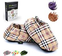 Feel Recovery Zapatillas Térmicas de Semillas - Pantuflas Calientapiés Calentar en Microondas - Bolsa de Calor para Pies Fríos con Funda Lavable, Tela de Algodón 100% y Olor a Lavanda (S/M, Oxford)