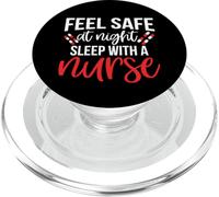 Feel Safe At Night Sleep with A Nurse Funny Nursing Nurses PopSockets PopGrip para MagSafe