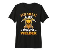 Feel Safe At Night Sleep with A Welder Welding Welders Lover Camiseta Premium