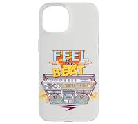 Feel The Beat Cool Retro Music Illustration Novelty Graphic Carcasa para iPhone 15