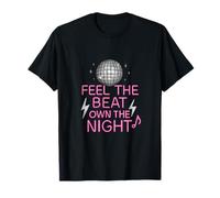 Feel The Beat Own The Night Disco Neon Sign Gráfico Camiseta