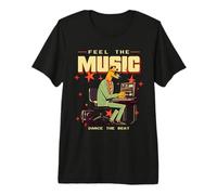 Feel The Music Dance The Beat Funny Músico Declaración Camiseta Premium