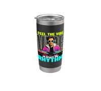 Feel The Vibe Abraza el ritmo ama la placa giratoria Disc Jockey Vaso térmico de acero inoxidable de doble pared