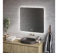 Feel Your Bath, Espejo de Baño Cuadrado/Rectangular con Luz LED Regulable 60x80cm, con Interruptor Táctil, Antivaho y Apagado Automático
