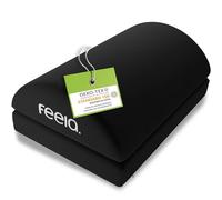 feela. Reposapiés ergonómico para oficina & Co | Se puede utilizar como taburete, reposapiés o reposapiés en la oficina | Foot Rest | Regulable en altura (Negro)