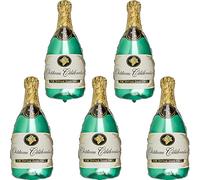 Feelairy Globos de plástico para botellas de champán, 5 unidades, globos gigantes para botellas de helio, botellas de vino, vino, cerveza, decoración para adultos, cumpleaños, bodas, fiestas