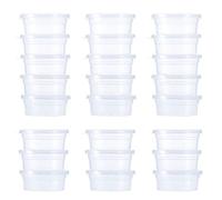 Feelava Recipientes para slime 24 unidades, frascos de plástico transparente antidesbordamiento con tapas, para slime y bolas de espuma (20g)