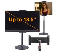 FeeLazy FL12C - Soporte portátil para Monitor y Tablet con Disco de Metal, Poste telescópico y Abrazadera súper Ancha, Soporte portátil para Monitor de 15.6 Pulgadas y 47 cm