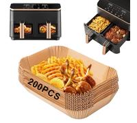 Feelhap 200 piezas Papel Freidora Aire para COSORI Dual Zone Air Fryer 8,5 L, Papel Horno para Freidora para COSORI CAF-R901-AEN, Moldes Air Fryer para Freidora de Aire Caliente