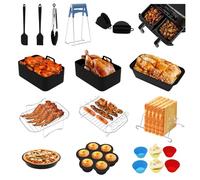 Feelhap Accesorios Freidora de Aire Molde Silicona Freidora de Aire 20PC Accesorios Freidora Sin Aceite para Ninja Foodi AF400EU AF300EU 7.6L-9.5L y otras Freidoras de Aire de Doble Zona con Parrillas