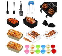 Feelhap Accesorios Freidora de Aire, Molde Silicona Freidora de Aire Accesorios Freidora Sin Aceite Dual Zone for Cecotec Cecofry DuoSize 9L 5,5/3,5L,Moulinex EZ9018 5,2/3,1L, Air Fryer Accesorios