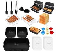 Feelhap Accesorios para Freidora Sin Aceite, Moldes Silicona Freidora de Aire para Ninja Food FlexDrawer AF500EU 10,4L, 138PCS Accesorios Freidora de Aire para Ninja AF500EUCP con Papel Freidora Aire