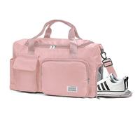 Feelhap Bolsa de Deporte/Gimnasio/Viaje/para Hombre Mujer, Bolsa Grande con Compartimento Zapatos y Compartimento Mojado, Bolsa Travel Duffel Impermeable, Tote Bags (Rosado)