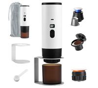 Feelhap Máquina de Café Expreso Portátil,Cafetera Portatil Capsulas 3 en 1 Compatible con Cápsulas NS,DG y Café Molido,Cafetera Multicapsulas Autocalentable Cafetera de Viaje para Camping,Viaje,Hogar