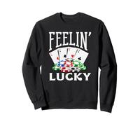 Feelin Lucky Casino Juegos de Azar Cartas de Poker Vegas Chips Sudadera