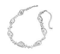 Feeling Fashion Cadena de piedras con lentejuelas con un elaborado plan inconsistente y decoración de estrellas Longitud modificable para varios casos Cadena de dijes de piedras simple y elegante