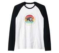 Feeling Feral Possum Vintage Funny Opossum Camiseta Manga Raglan