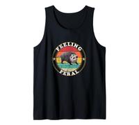 Feeling Feral Possum Vintage Funny Opossum Camiseta sin Mangas