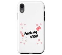 Feeling Feral Tampon Pad Flores Periodo Tiempo del Mes Divertido Carcasa para iPhone XR