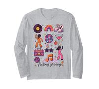 Feeling Groovy Retro 70s Disco Aesthetic Women Girls Vintage Manga Larga