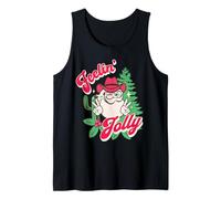Feeling Jolly Pink Cowboy Santa Western Christmas Camiseta sin Mangas
