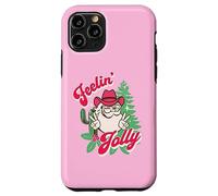 Feeling Jolly Pink Cowboy Santa Western Christmas Carcasa para iPhone 11 Pro