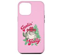 Feeling Jolly Pink Cowboy Santa Western Christmas Carcasa para iPhone 12 Pro MAX