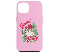 Feeling Jolly Pink Cowboy Santa Western Christmas Carcasa para iPhone 13