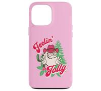 Feeling Jolly Pink Cowboy Santa Western Christmas Carcasa para iPhone 13 Pro MAX