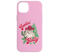 Feeling Jolly Pink Cowboy Santa Western Christmas Carcasa para iPhone 14 Plus