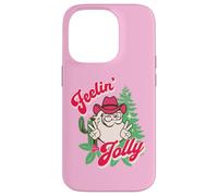 Feeling Jolly Pink Cowboy Santa Western Christmas Carcasa para iPhone 14 Pro
