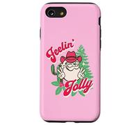 Feeling Jolly Pink Cowboy Santa Western Christmas Carcasa para iPhone SE (2020) / 7/8