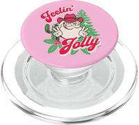 Feeling Jolly Pink Cowboy Santa Western Christmas PopSockets PopGrip para MagSafe