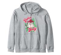 Feeling Jolly Pink Cowboy Santa Western Christmas Sudadera con Capucha