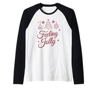 Feeling Jolly Winter Christmas Aesthetic Camiseta Manga Raglan