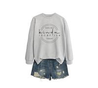 Feeling Kinda Idgaf Ish Comfortable Women's Long Sleeve Top, Graphic Print Crewneck Sweatshirt, Loose Fit Pullover for Gifting and Casual Style in Many Colors