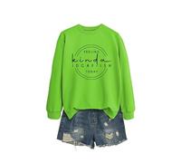 Feeling Kinda Idgaf Ish Comfortable Women's Long Sleeve Top, Graphic Print Crewneck Sweatshirt, Loose Fit Pullover for Gifting and Casual Style in Many Colors
