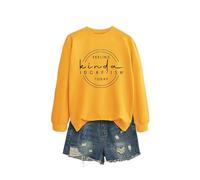 Feeling Kinda Idgaf Ish Comfortable Women's Long Sleeve Top, Graphic Print Crewneck Sweatshirt, Loose Fit Pullover for Gifting and Casual Style in Many Colors