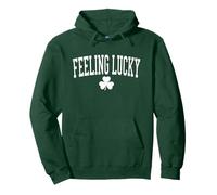 Feeling Lucky Día de San Patricio Vintage Trébol Envejecido Sudadera con Capucha