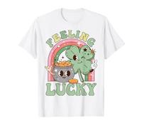 Feeling Lucky Four Leaf Clover Irish Luck Humor Camiseta