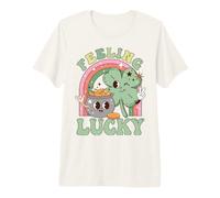 Feeling Lucky Four Leaf Clover Irish Luck Humor Camiseta Premium